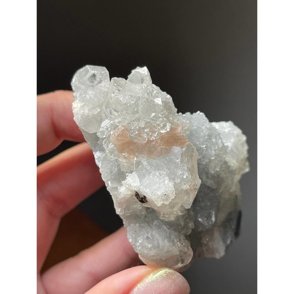 Clear Apophyllite on Blue Chalcedony | Apophyllite Specimen with Stilbite - Picture 2 of 8